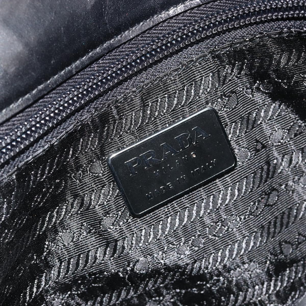 PRADA Shoulder Bag Leather Black Auth ka5165