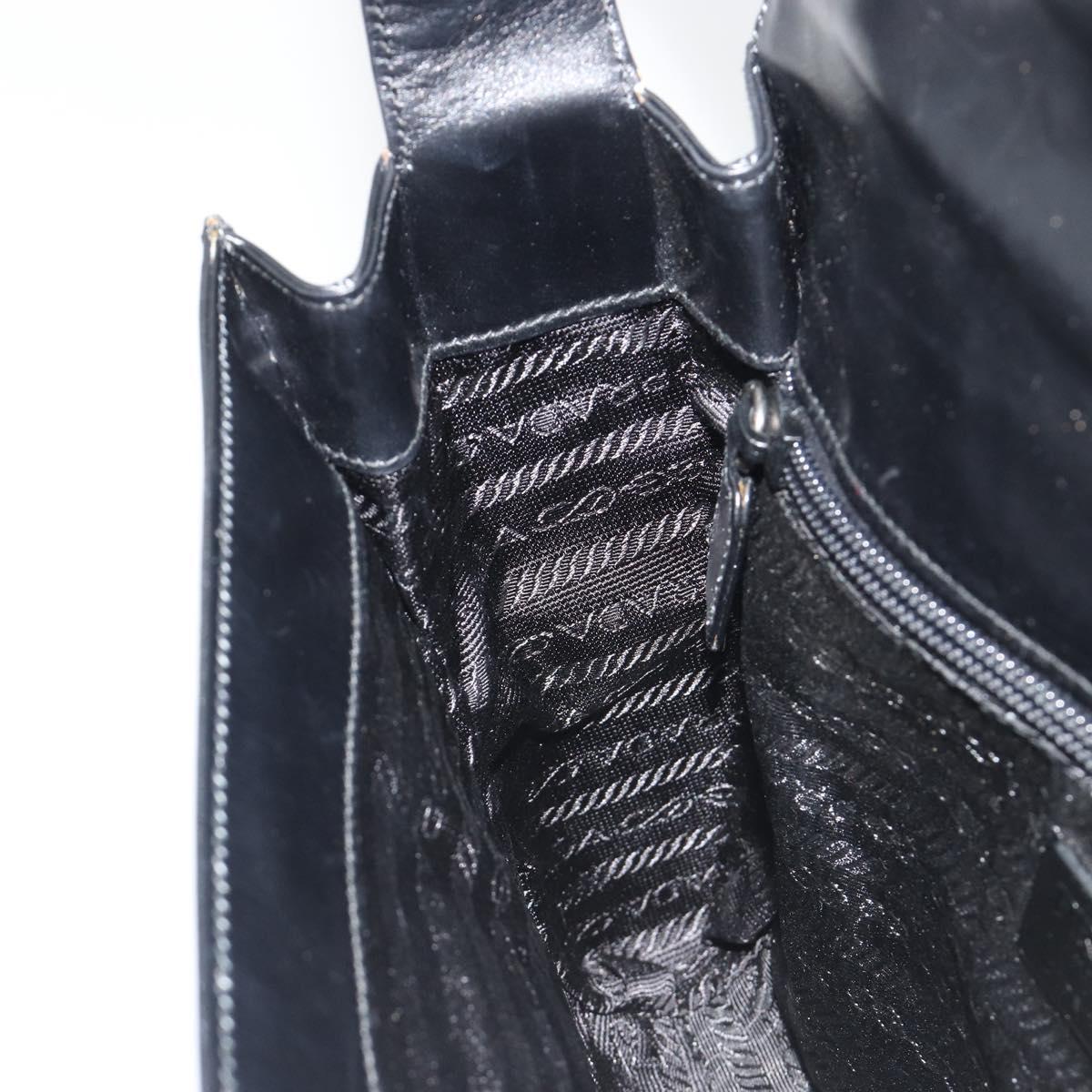 PRADA Shoulder Bag Leather Black Auth ka5165