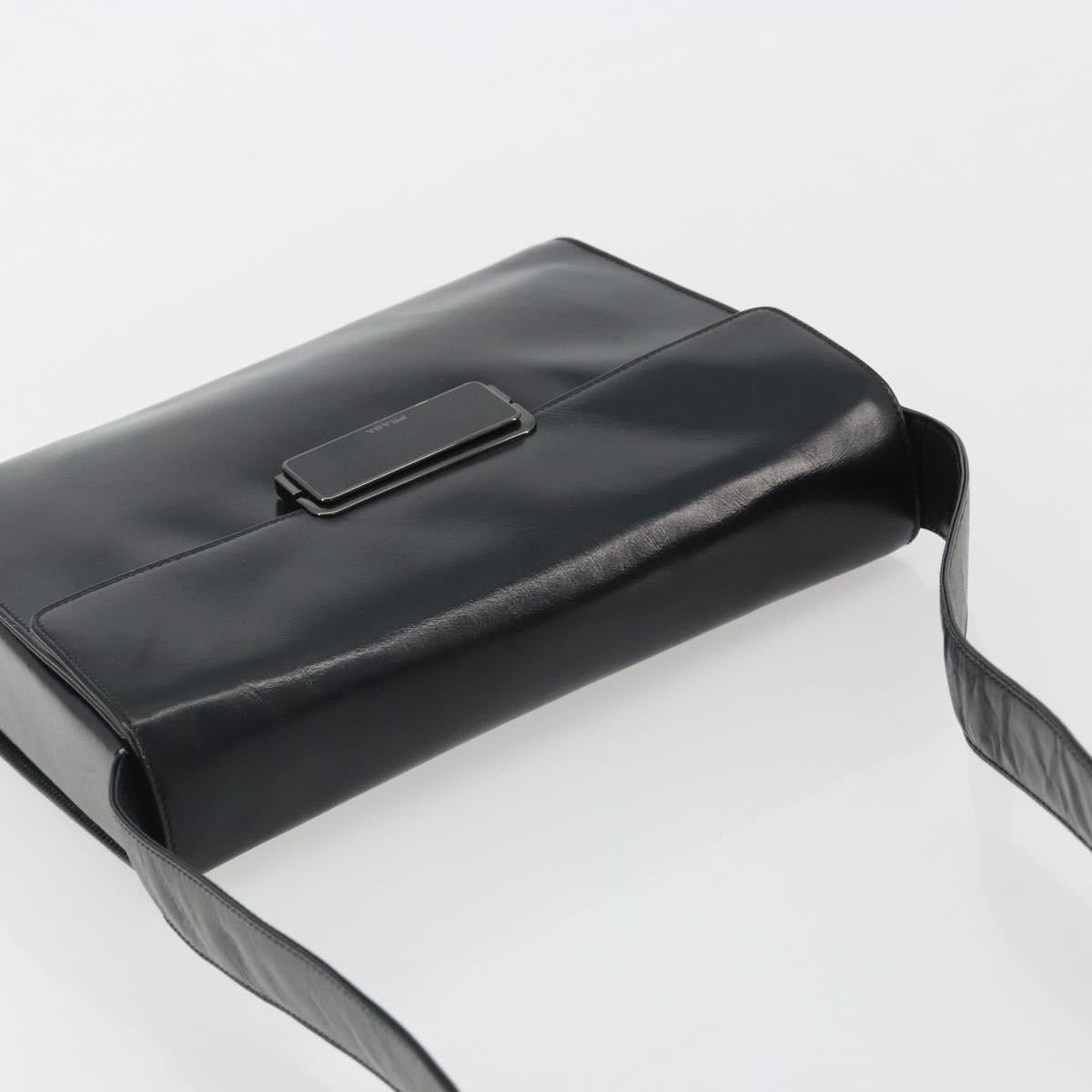 PRADA Shoulder Bag Leather Black Auth ka5165