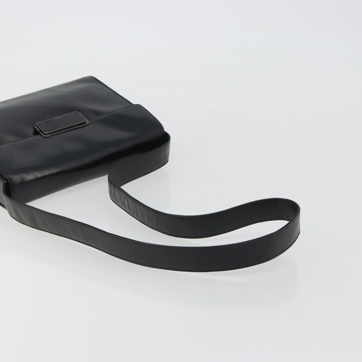 PRADA Shoulder Bag Leather Black Auth ka5165
