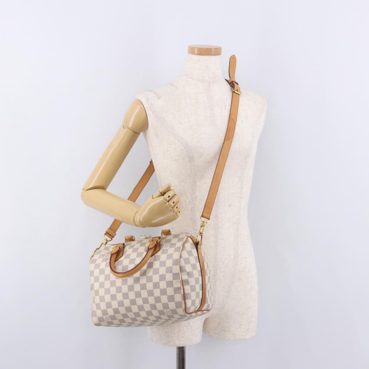 LOUIS VUITTON Damier Azur Speedy Bandouliere 25 Hand Bag N41374 LV Auth ka5166A