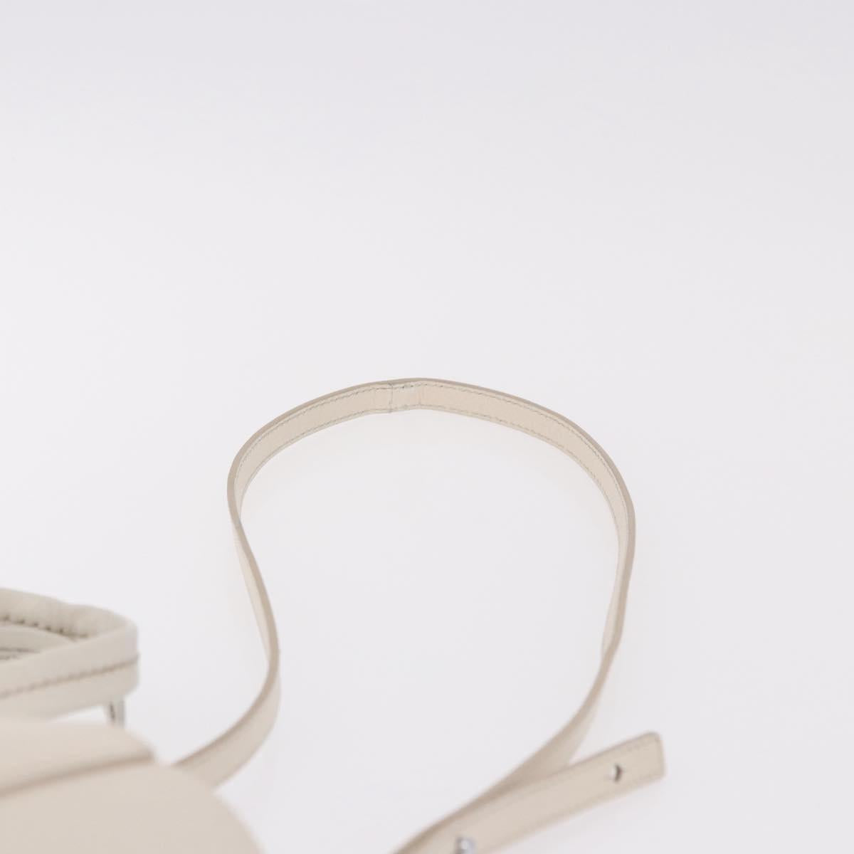 CELINE Vertical Cabas Small Hand Bag Leather 2way White Auth ka5169