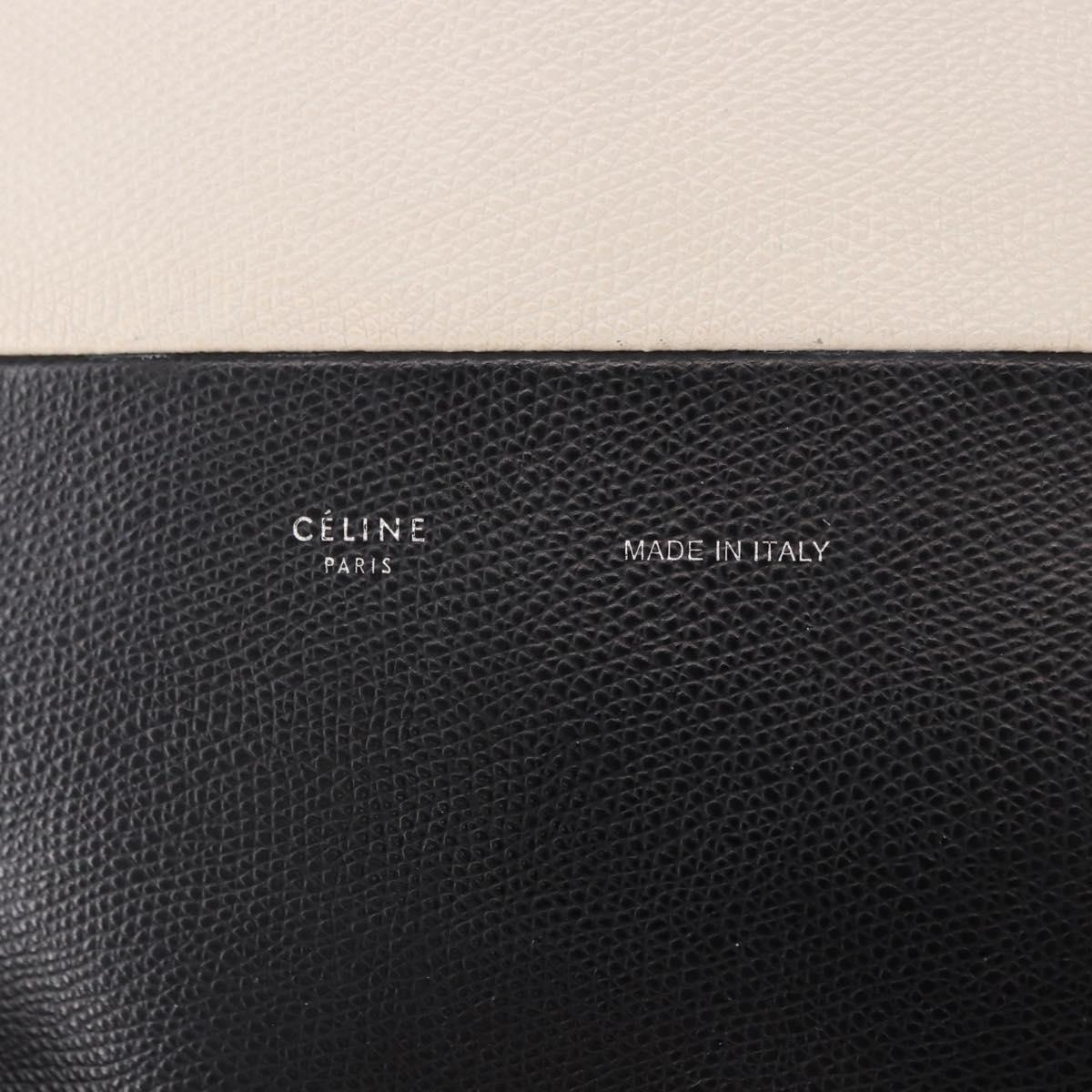 CELINE Vertical Cabas Small Hand Bag Leather 2way White Auth ka5169