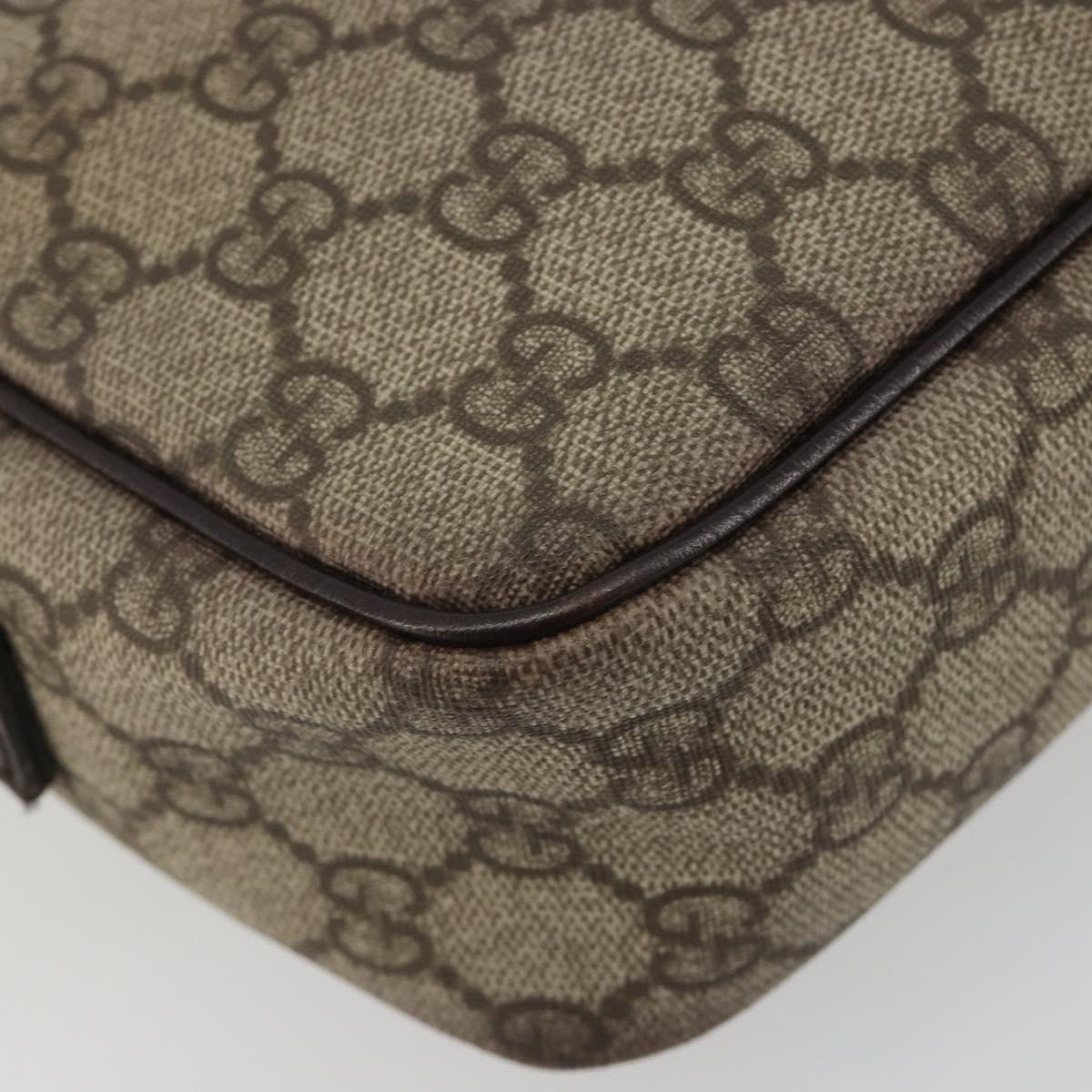 GUCCI GG Supreme Shoulder Bag PVC Leather Beige Silver 114291 Auth ka5174