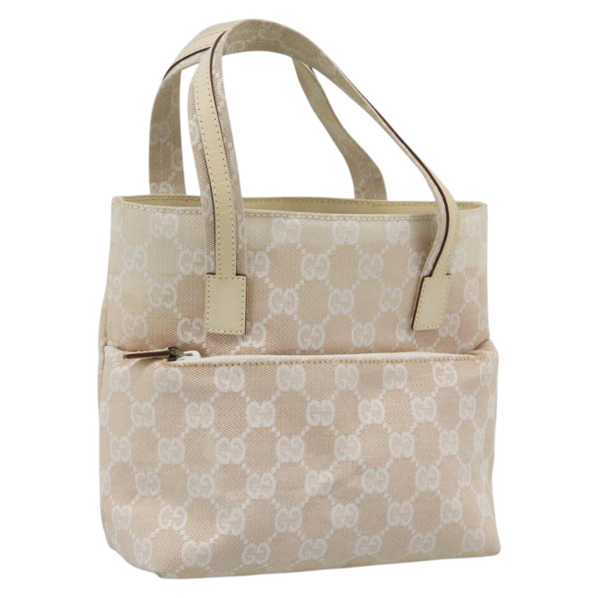 GUCCI GG Canvas Hand Bag Beige 002 1079 Auth ka5175A