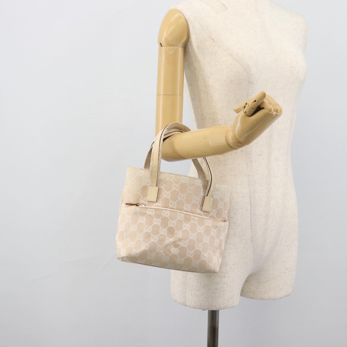 GUCCI GG Canvas Hand Bag Beige 002 1079 Auth ka5175A