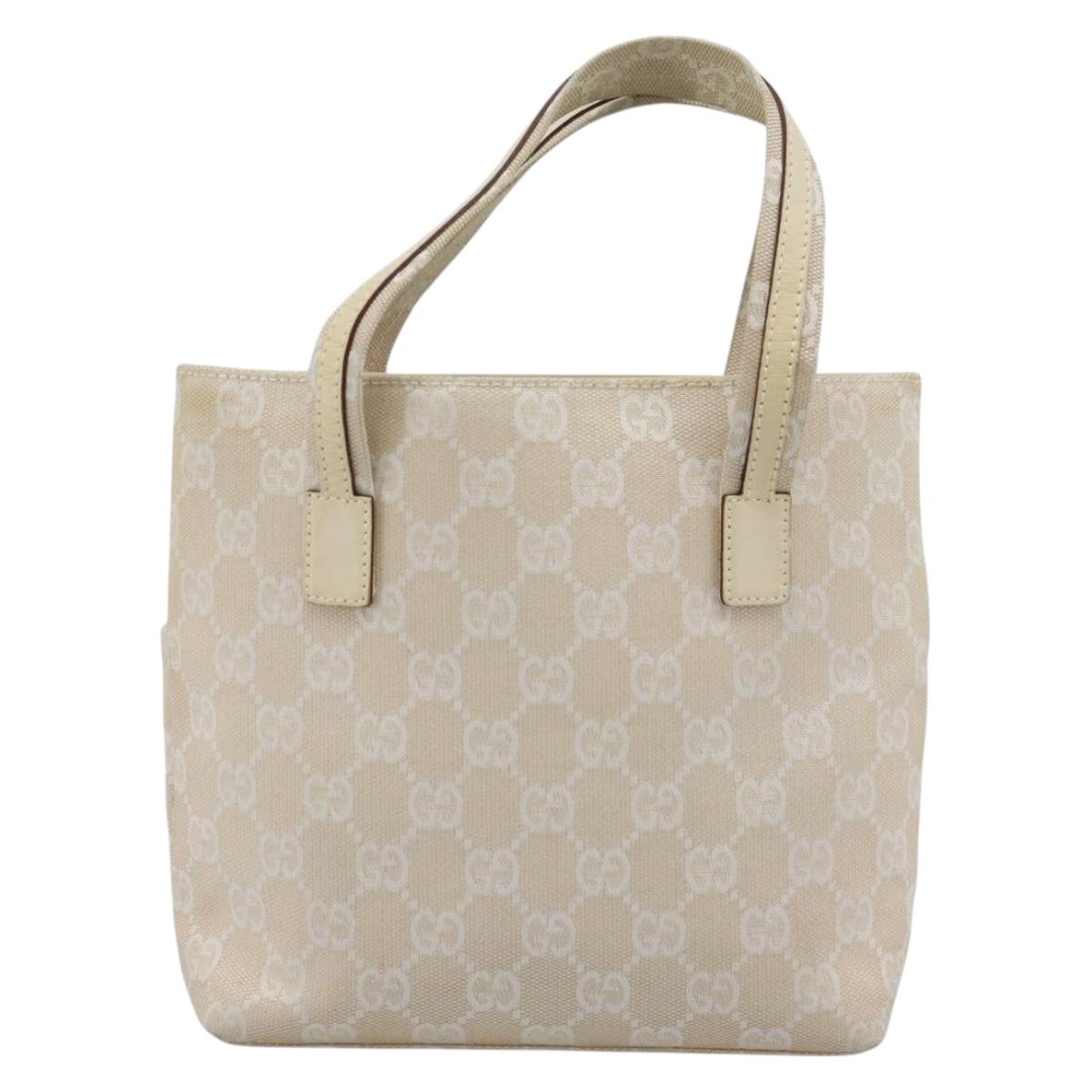 GUCCI GG Canvas Hand Bag Beige 002 1079 Auth ka5175A