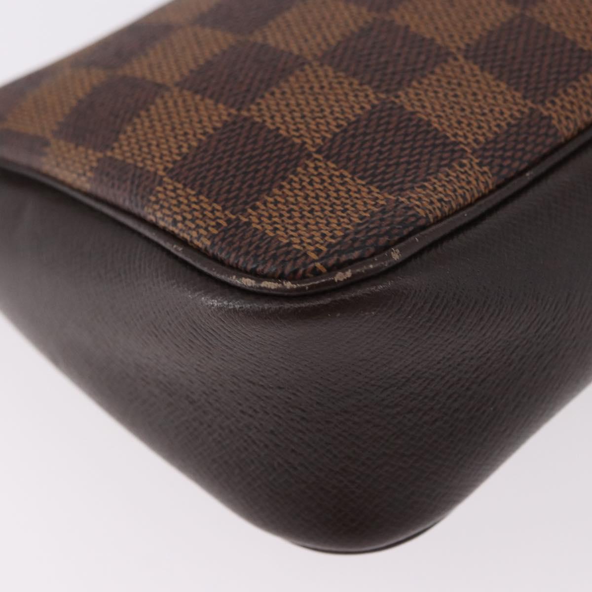LOUIS VUITTON Damier Ebene Trousse Make Up Pouch N51982 LV Auth ka5177