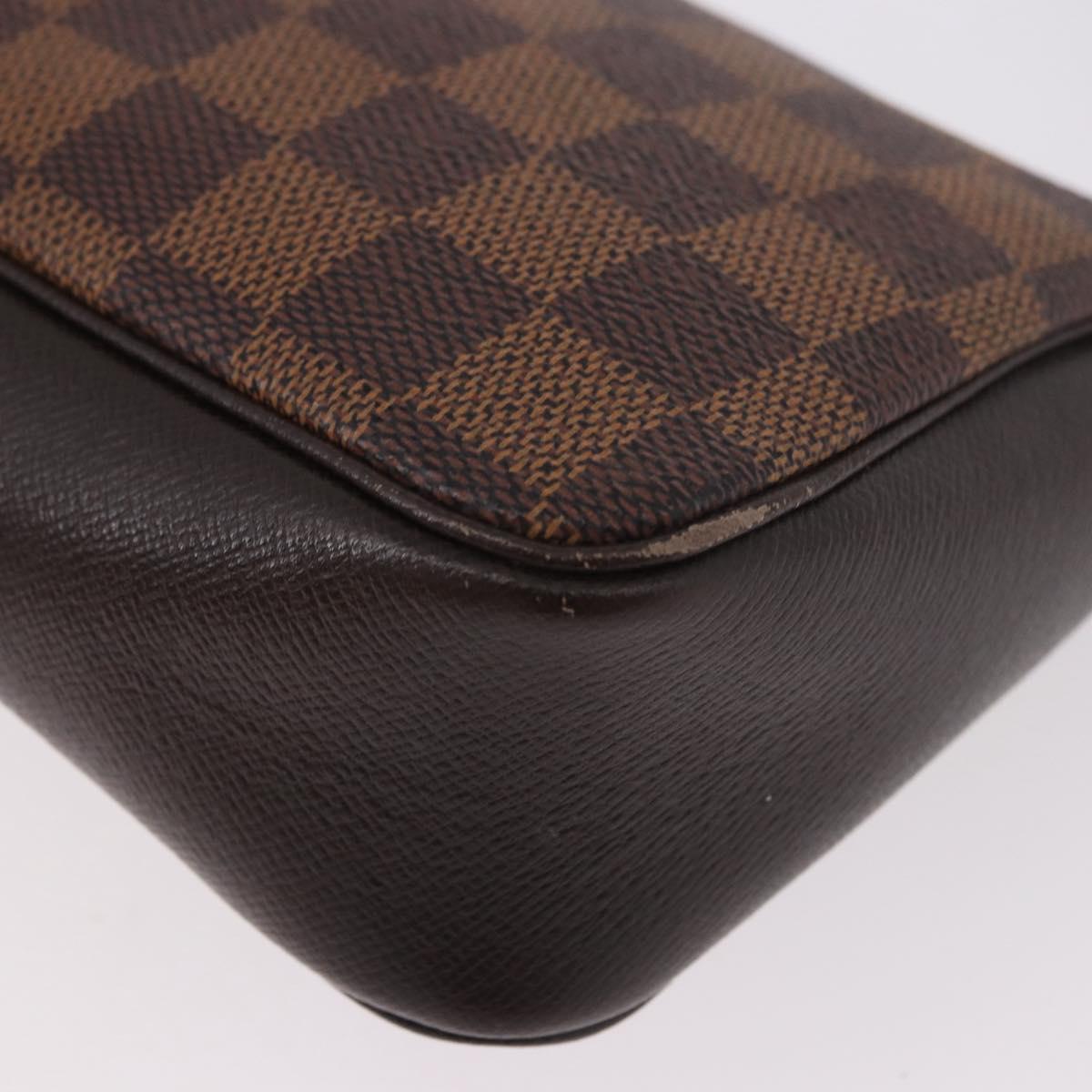 LOUIS VUITTON Damier Ebene Trousse Make Up Pouch N51982 LV Auth ka5177