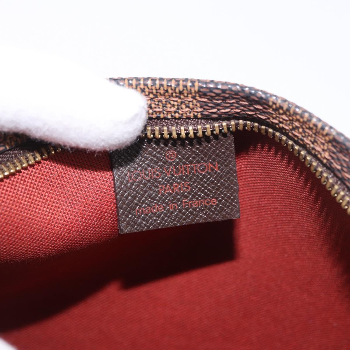 LOUIS VUITTON Damier Ebene Trousse Make Up Pouch N51982 LV Auth ka5177