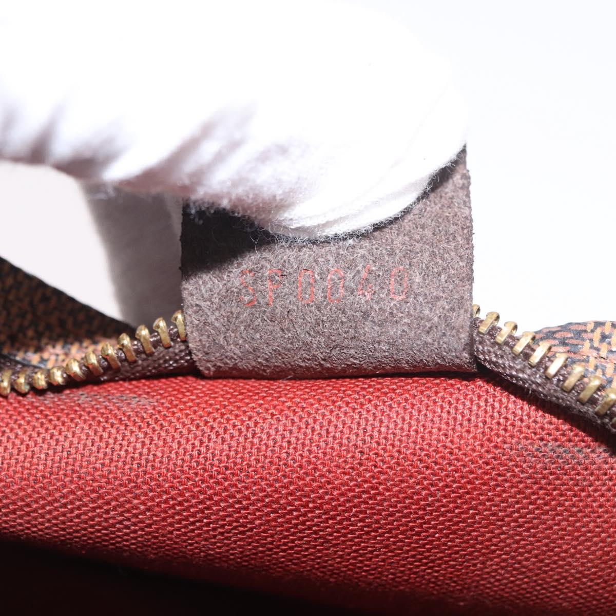 LOUIS VUITTON Damier Ebene Trousse Make Up Pouch N51982 LV Auth ka5177