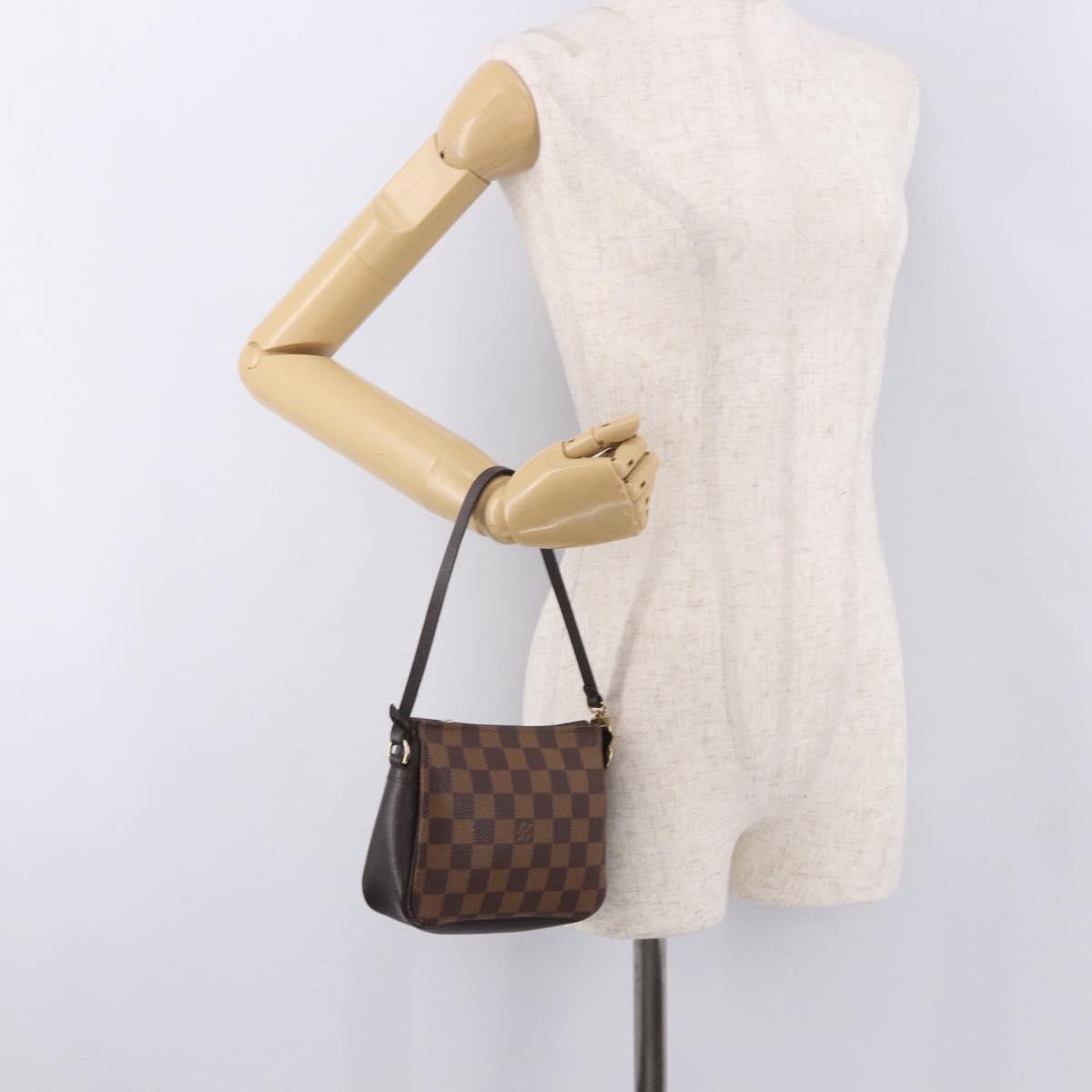 LOUIS VUITTON Damier Ebene Trousse Make Up Pouch N51982 LV Auth ka5177