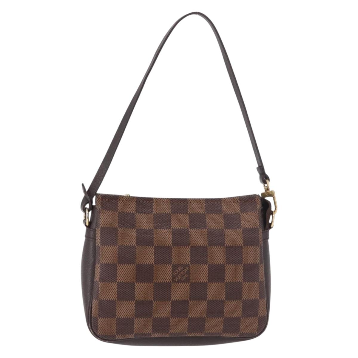LOUIS VUITTON Damier Ebene Trousse Make Up Pouch N51982 LV Auth ka5177