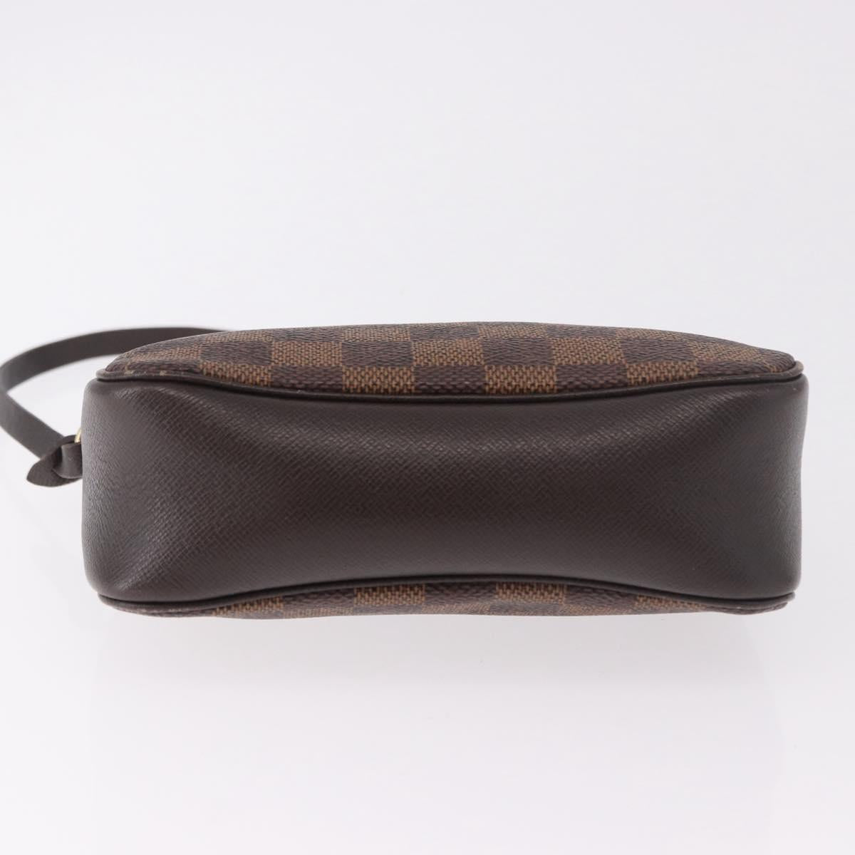 LOUIS VUITTON Damier Ebene Trousse Make Up Pouch N51982 LV Auth ka5177
