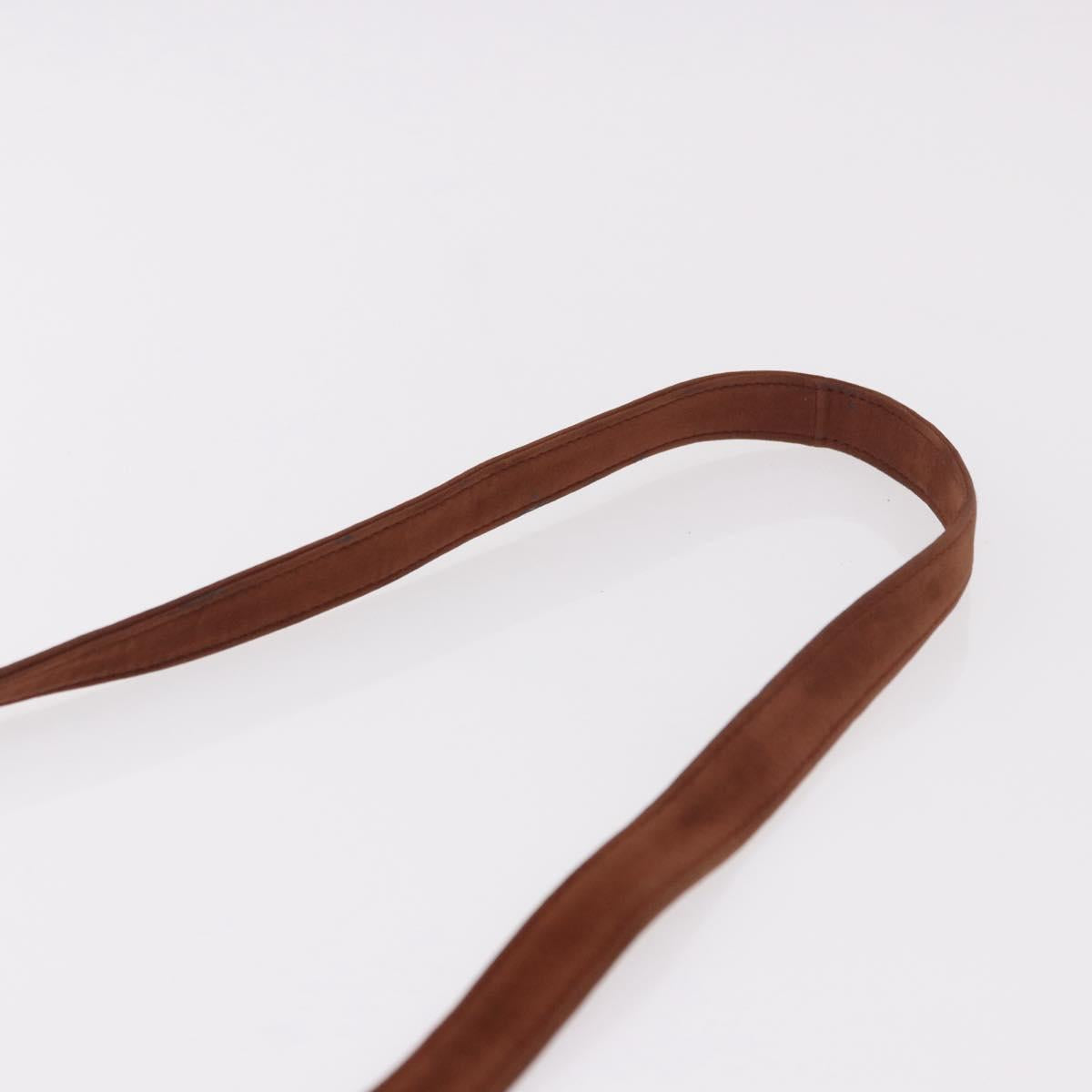 LOEWE Shoulder Bag Suede Brown Gold Auth ka5179