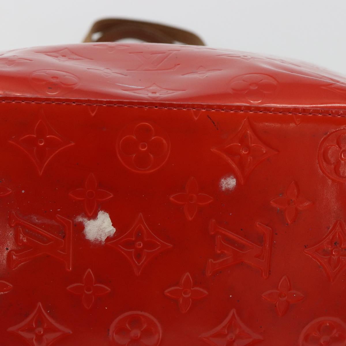 LOUIS VUITTON Monogram Vernis Reade MM Hand Bag Red M91086 LV Auth ka5182