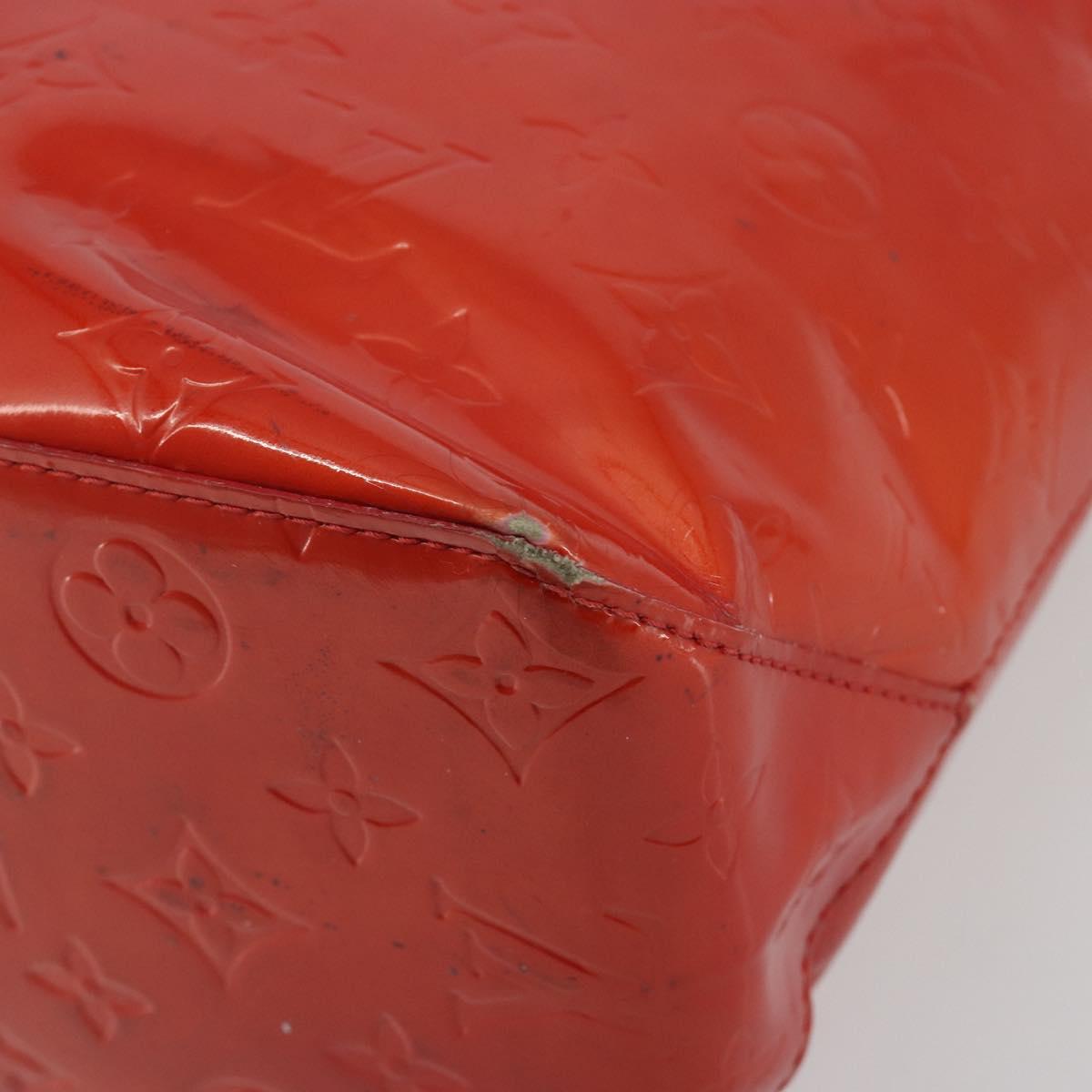 LOUIS VUITTON Monogram Vernis Reade MM Hand Bag Red M91086 LV Auth ka5182