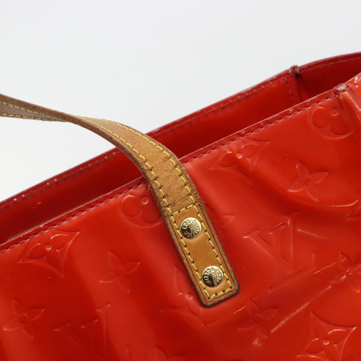 LOUIS VUITTON Monogram Vernis Reade MM Hand Bag Red M91086 LV Auth ka5182