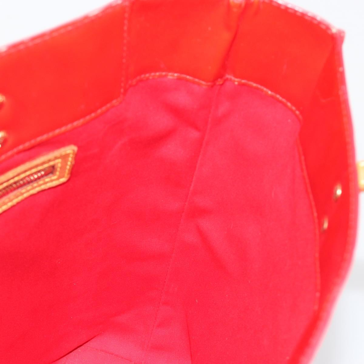 LOUIS VUITTON Monogram Vernis Reade MM Hand Bag Red M91086 LV Auth ka5182