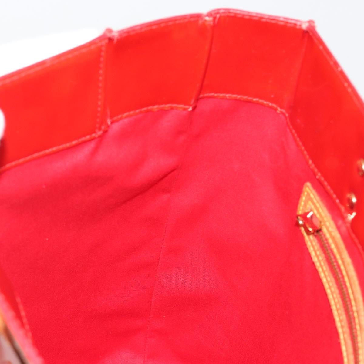 LOUIS VUITTON Monogram Vernis Reade MM Hand Bag Red M91086 LV Auth ka5182