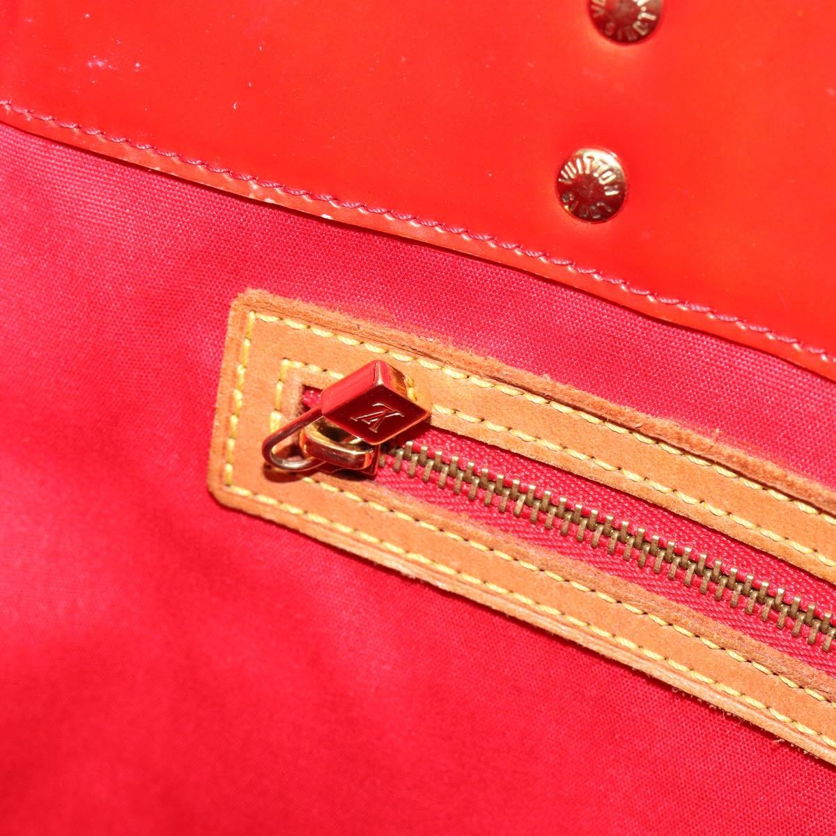 LOUIS VUITTON Monogram Vernis Reade MM Hand Bag Red M91086 LV Auth ka5182