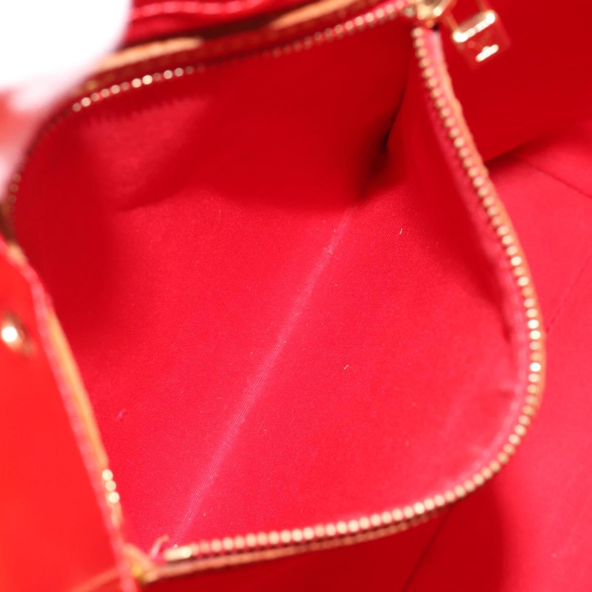 LOUIS VUITTON Monogram Vernis Reade MM Hand Bag Red M91086 LV Auth ka5182