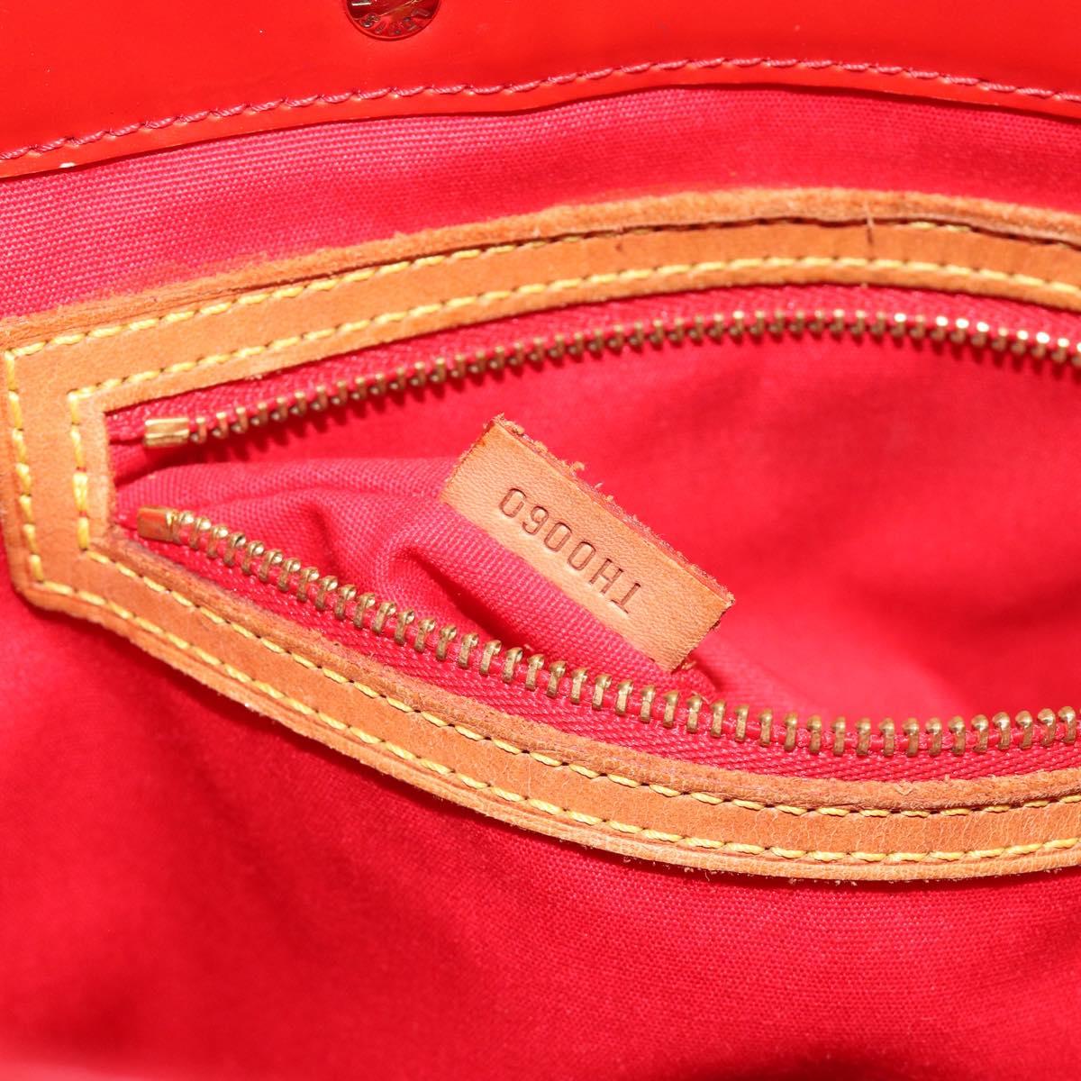 LOUIS VUITTON Monogram Vernis Reade MM Hand Bag Red M91086 LV Auth ka5182