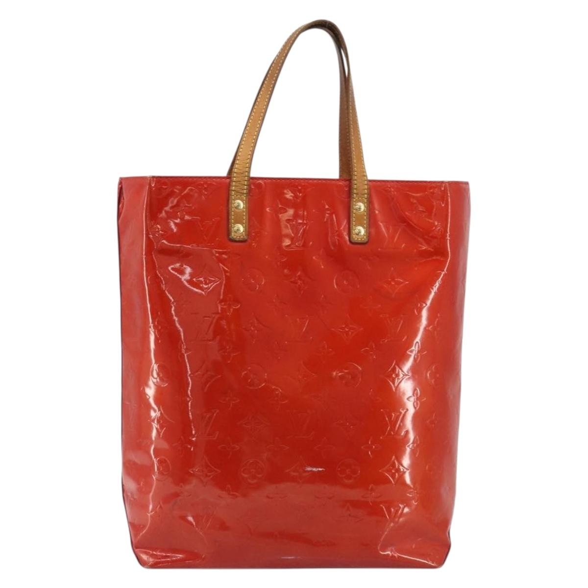 LOUIS VUITTON Monogram Vernis Reade MM Hand Bag Red M91086 LV Auth ka5182
