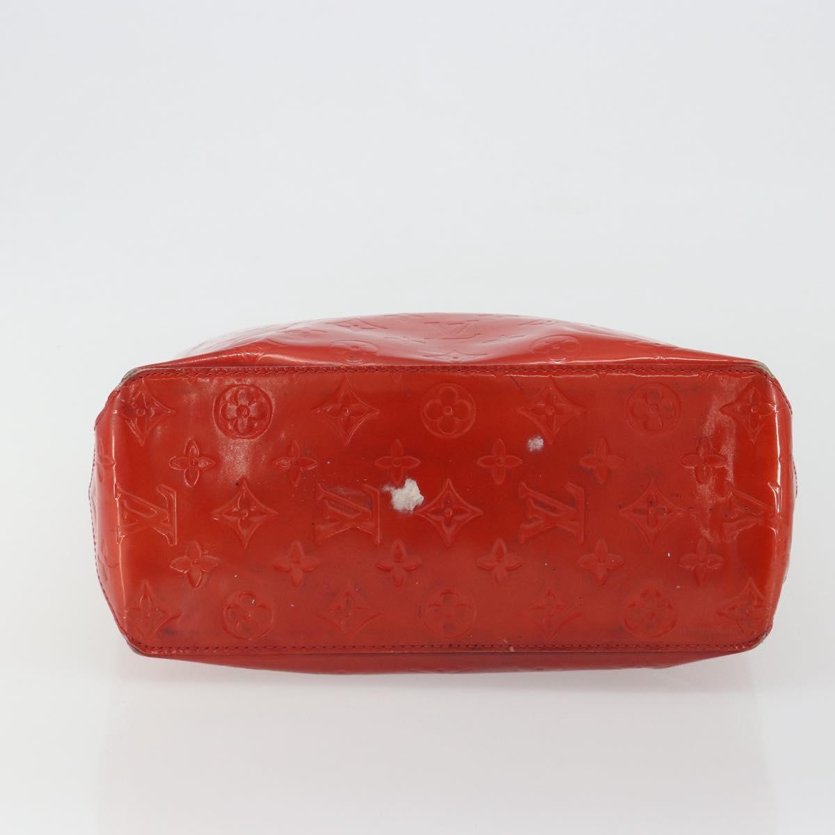 LOUIS VUITTON Monogram Vernis Reade MM Hand Bag Red M91086 LV Auth ka5182