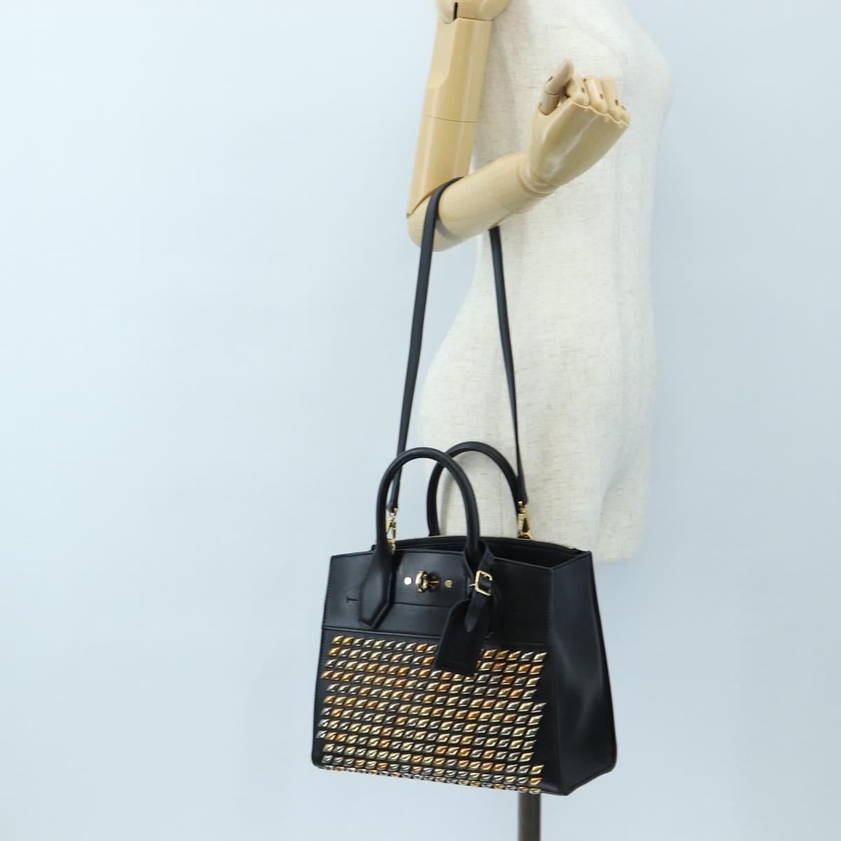 LOUIS VUITTON City Steamer PM Hand Bag Calf Skin Black M51021 LV Auth ka5186SV