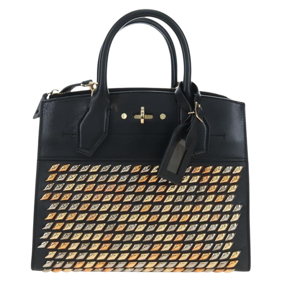 LOUIS VUITTON City Steamer PM Hand Bag Calf Skin Black M51021 LV Auth ka5186SV