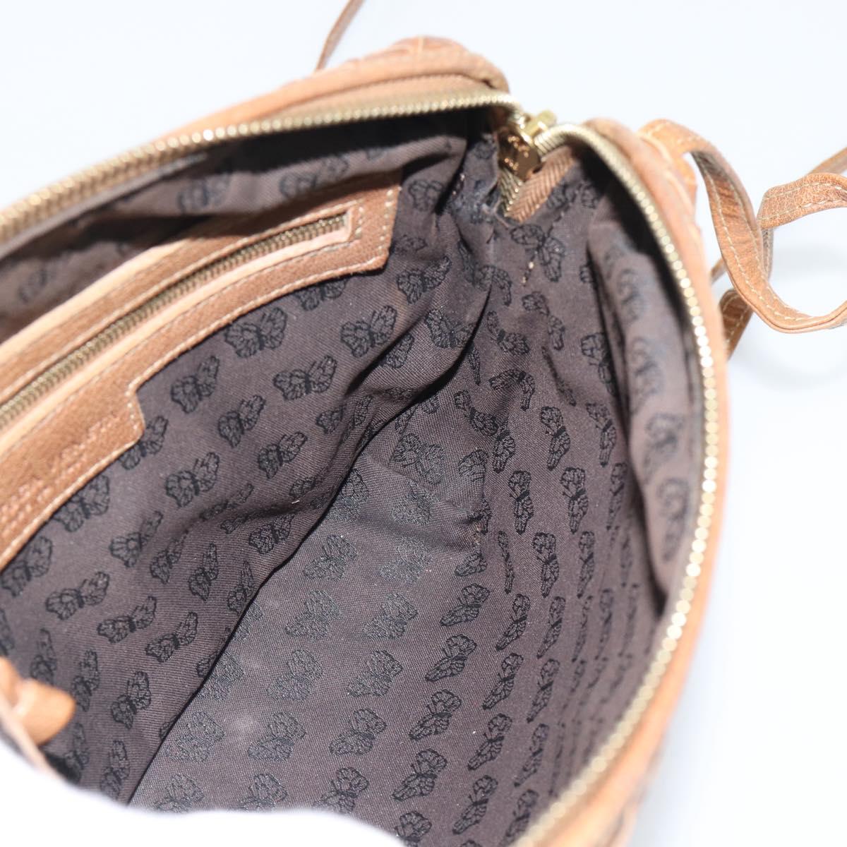 BOTTEGA VENETA INTRECCIATO Shoulder Bag Leather Outlet Brown Gold Auth ka5188A