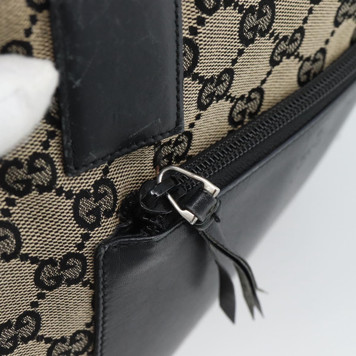 GUCCI GG Canvas Tote Bag Black 019 0402 Auth ka5189