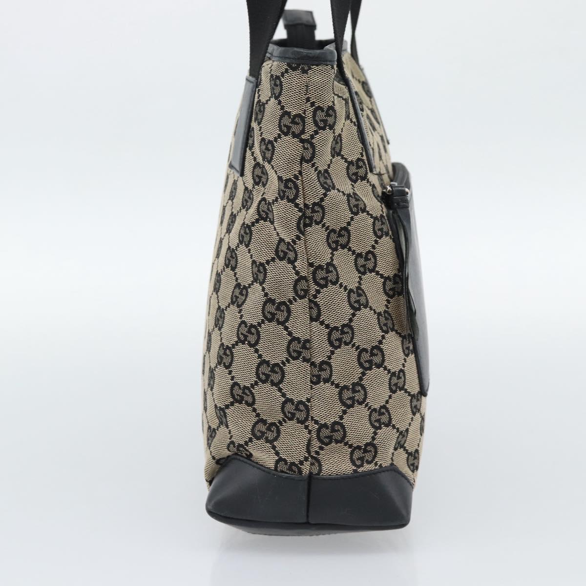 GUCCI GG Canvas Tote Bag Black 019 0402 Auth ka5189