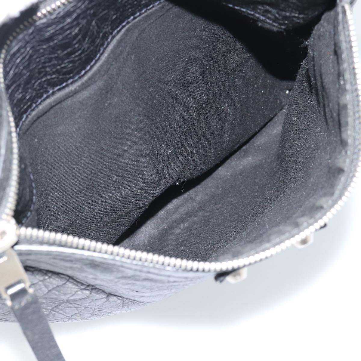 BALENCIAGA Neo Sketch Shoulder Bag Leather Black Silver 390924 Auth ka5190