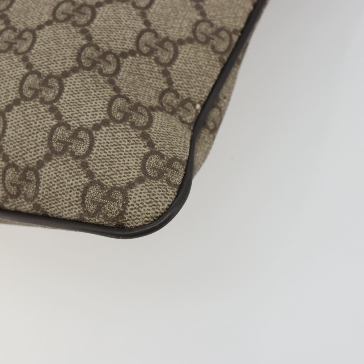 GUCCI GG Supreme Shoulder Bag PVC Leather Beige Silver 141626 Auth ka5191