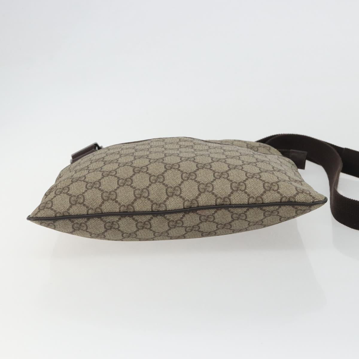 GUCCI GG Supreme Shoulder Bag PVC Leather Beige Silver 141626 Auth ka5191