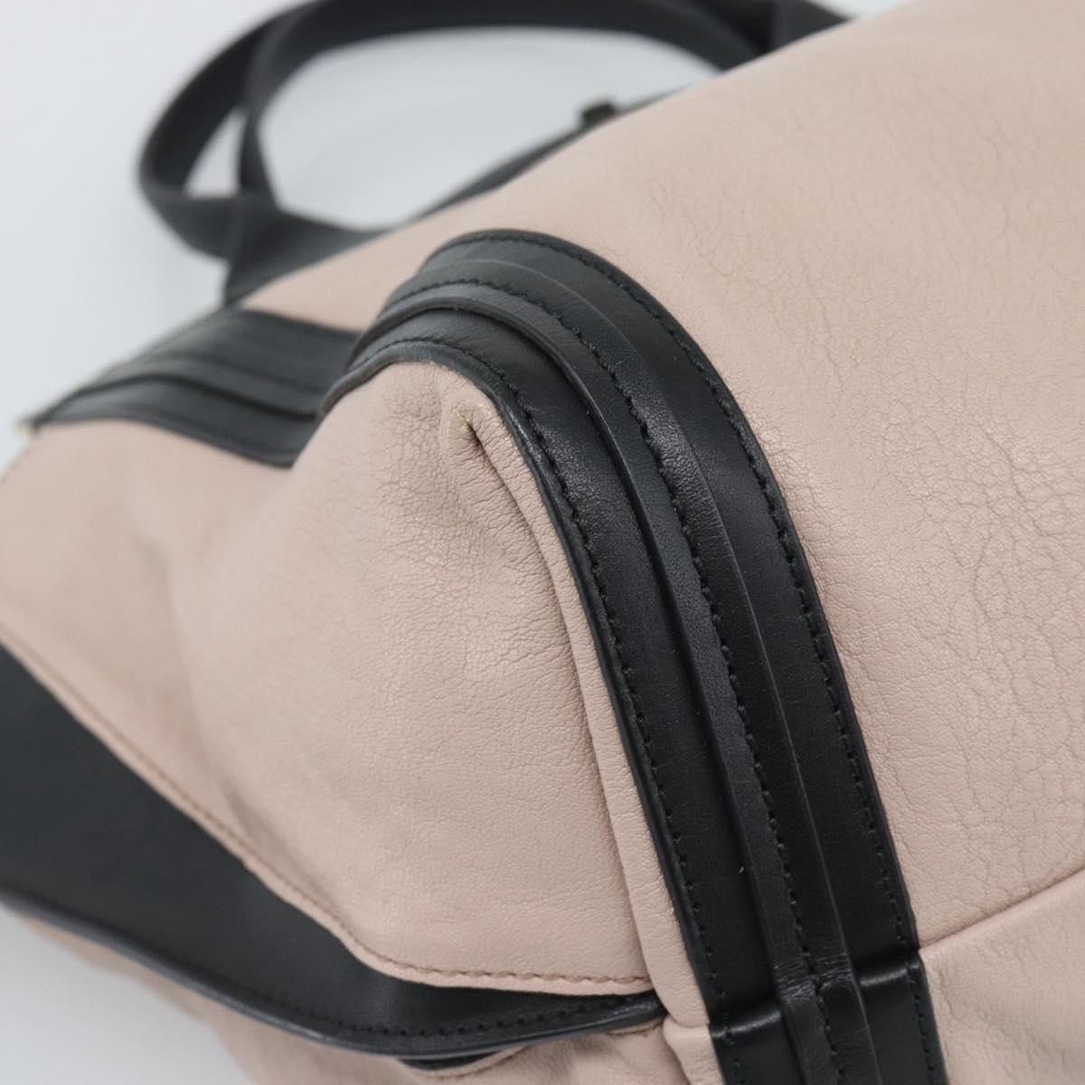Chloe Alison Hand Bag Leather Pink Black Auth ka5193