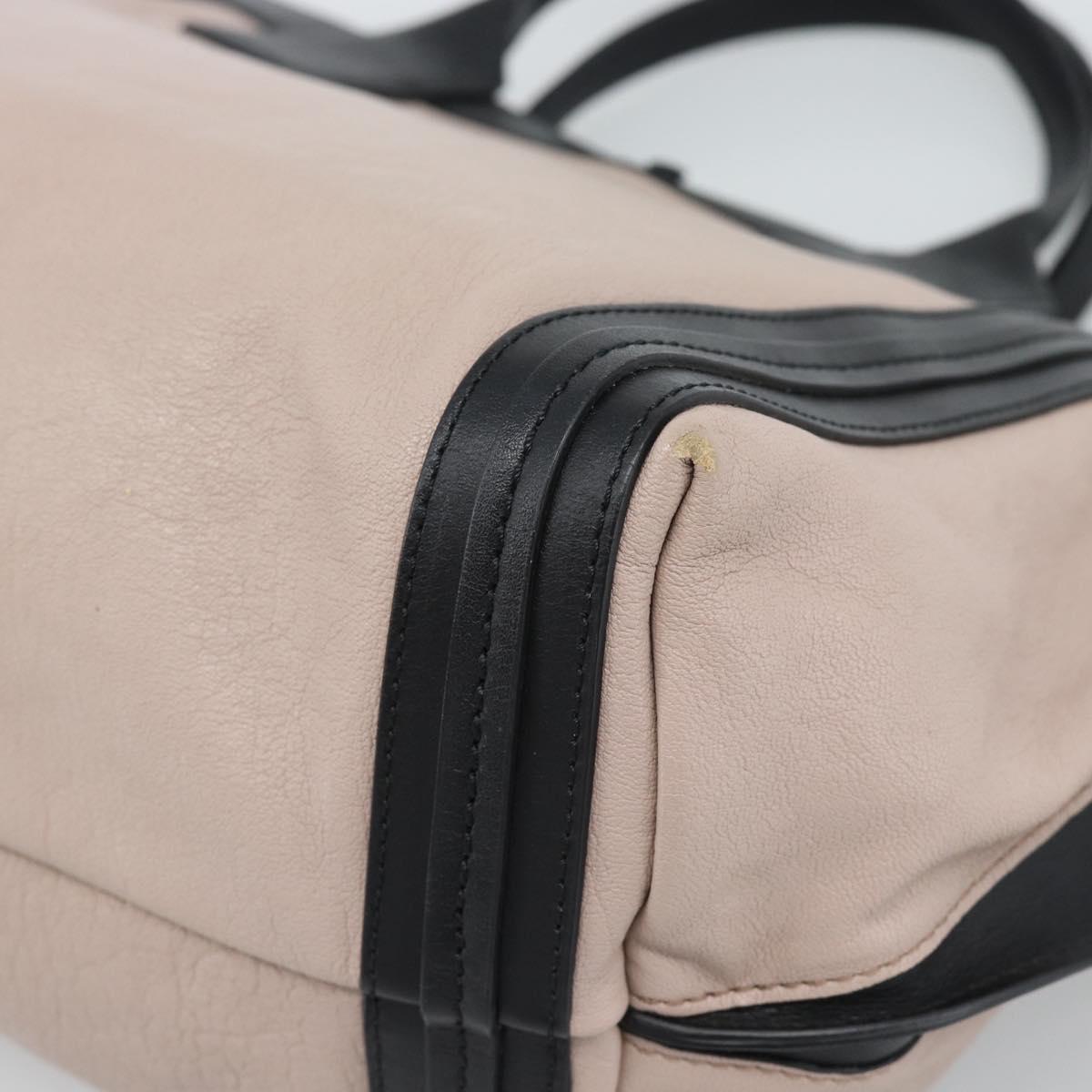 Chloe Alison Hand Bag Leather Pink Black Auth ka5193