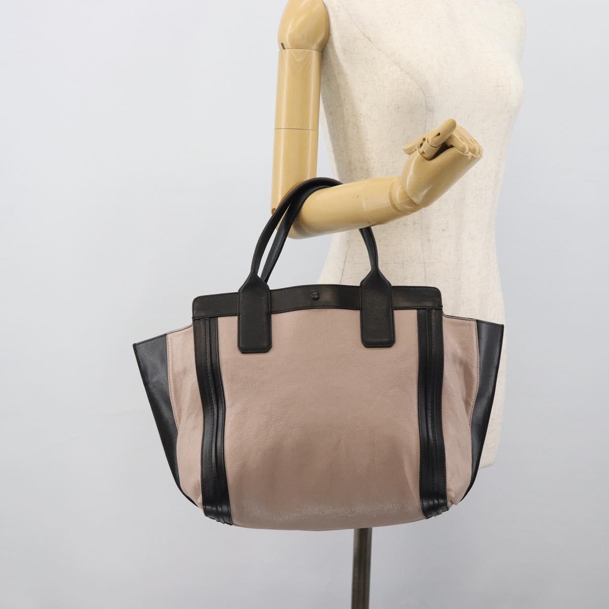 Chloe Alison Hand Bag Leather Pink Black Auth ka5193
