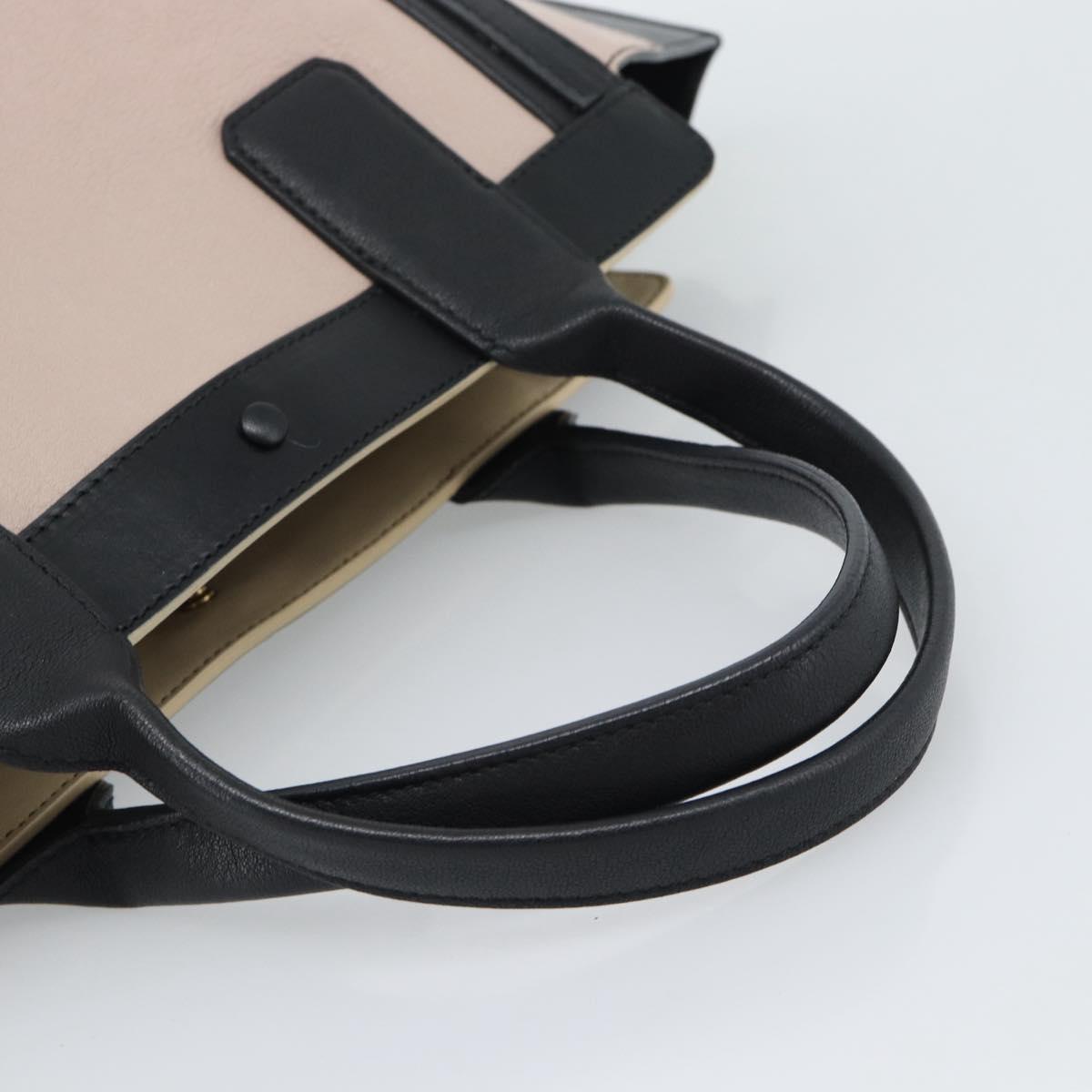 Chloe Alison Hand Bag Leather Pink Black Auth ka5193