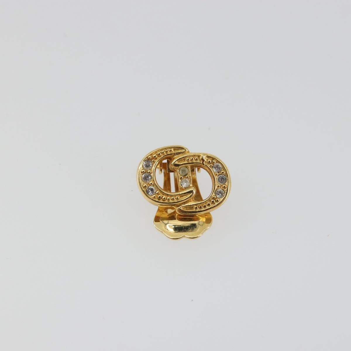 Christian Dior Earring Metal Gold Tone Auth ka5195V