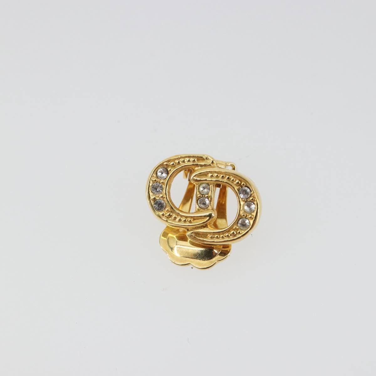 Christian Dior Earring Metal Gold Tone Auth ka5195V