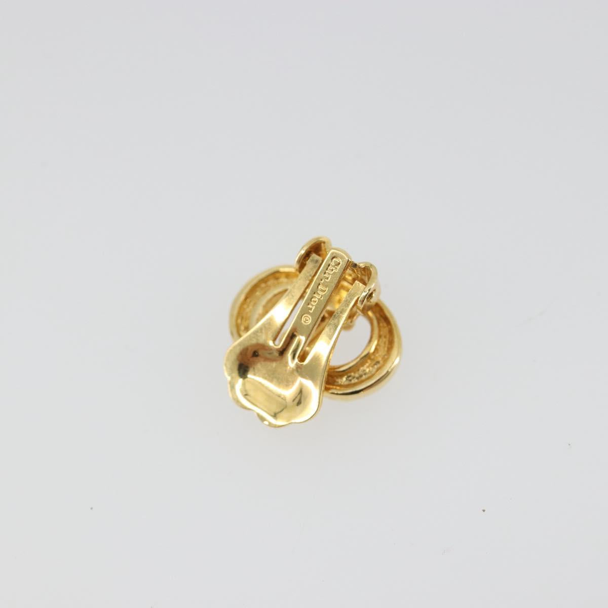 Christian Dior Earring Metal Gold Tone Auth ka5195V