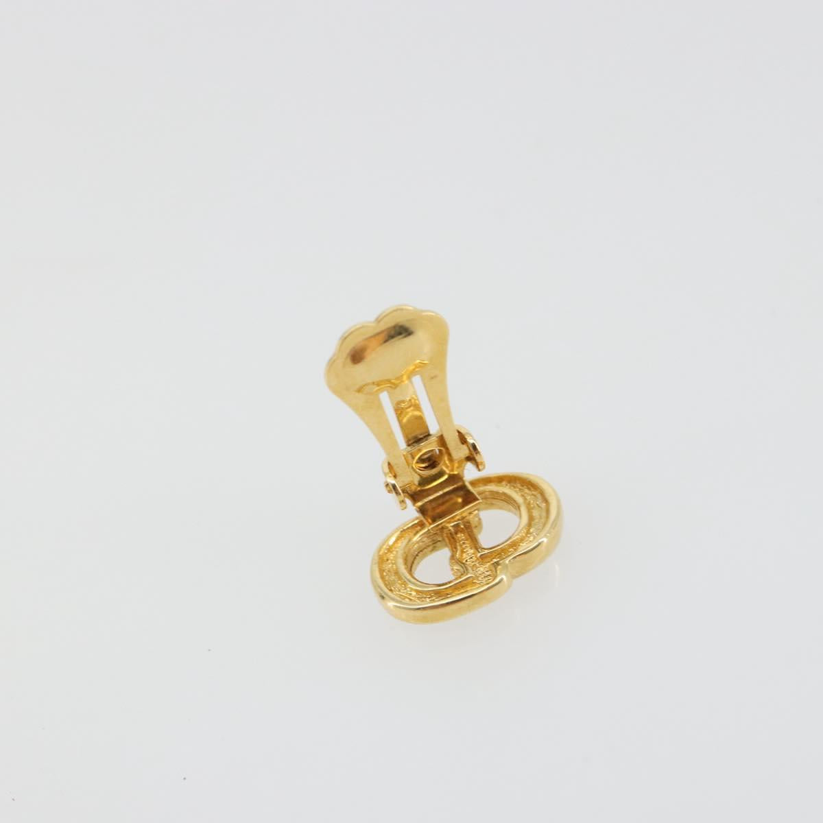 Christian Dior Earring Metal Gold Tone Auth ka5195V