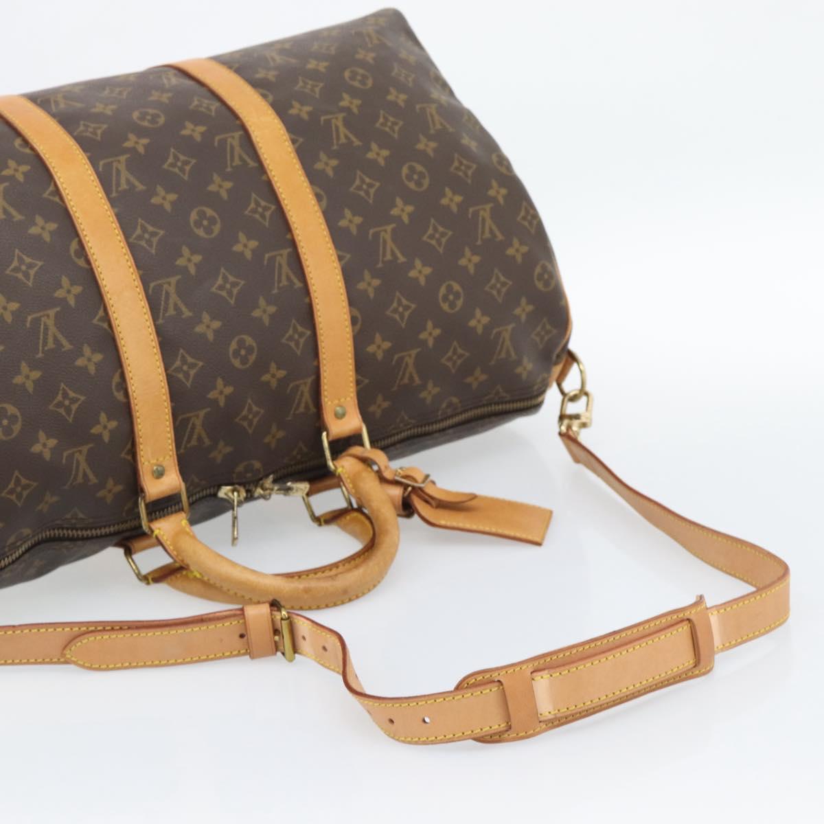 LOUIS VUITTON Monogram Keepall Bandouliere 50 Boston Bag M41416 LV Auth ka5198A
