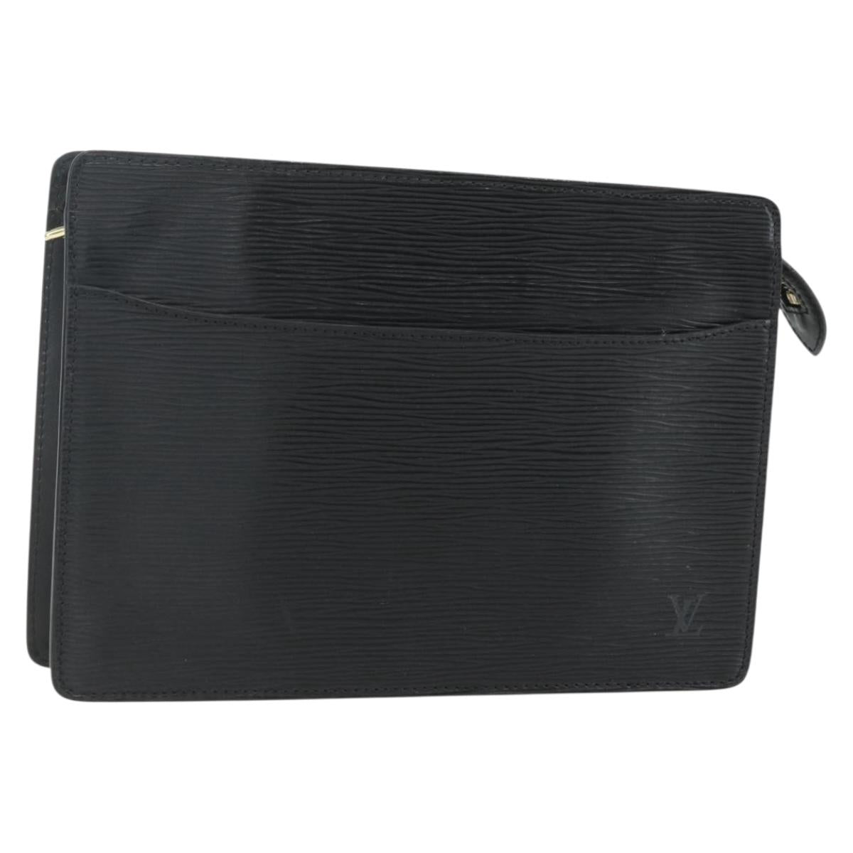 LOUIS VUITTON Epi Pochette Homme Clutch Bag Black M52522 LV Auth ka520