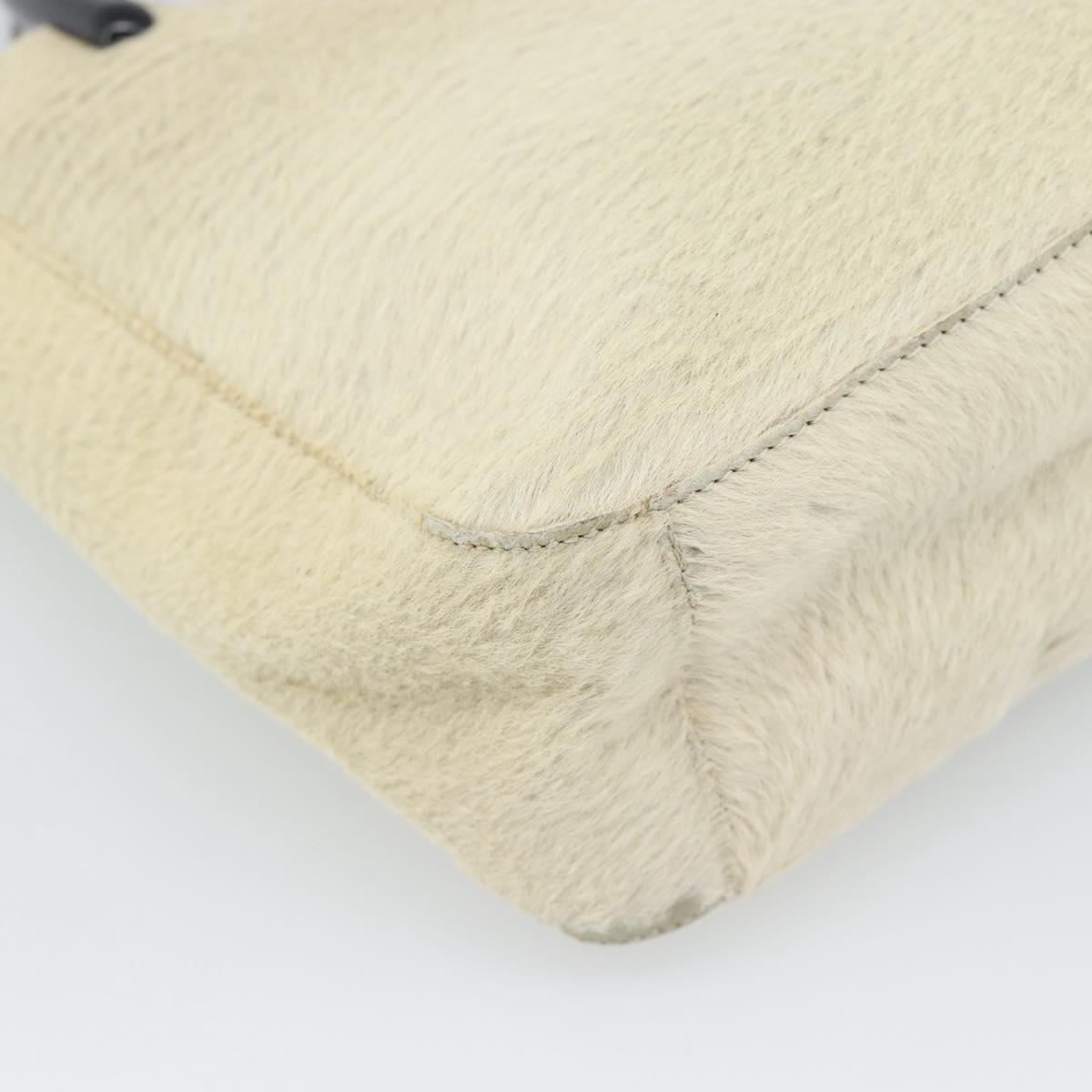 PRADA Hand Bag Harako Leather Beige Auth ka5203