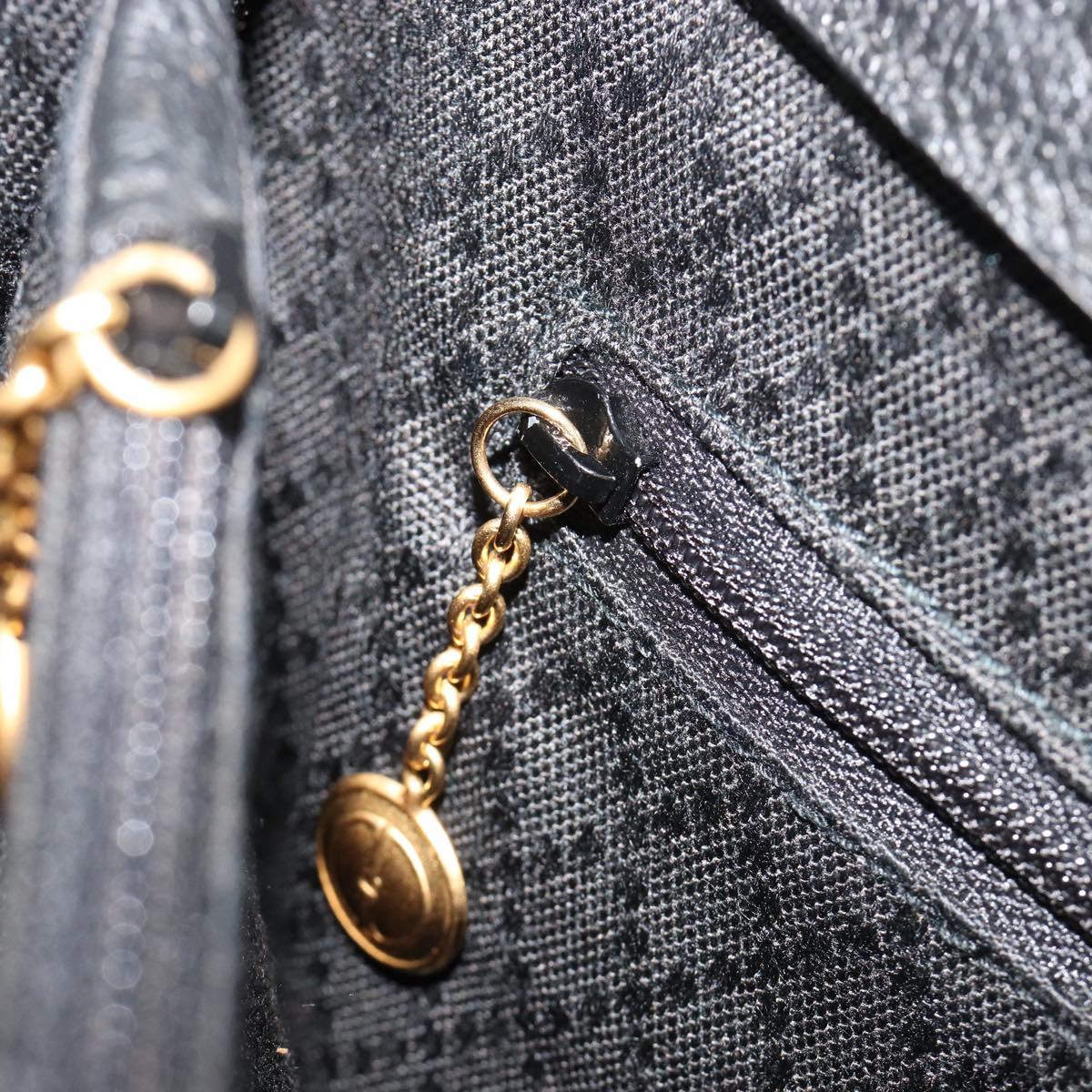 GUCCI Bamboo Hand Bag Suede 2way Black Gold 002 2855 Auth ka5206