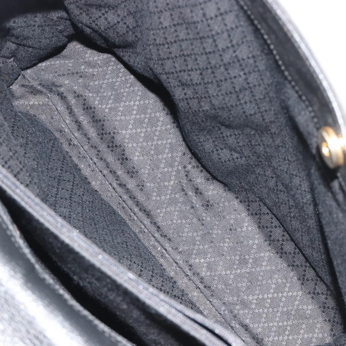 GUCCI Bamboo Hand Bag Suede 2way Black Gold 002 2855 Auth ka5206